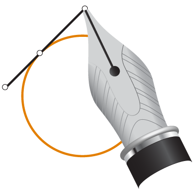 Pluma fuente dibujando una imagen vectorial